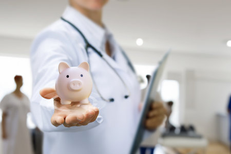 The concept of financing and investment in health and healthcare.の写真素材