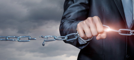 Concept of breaking psychological and emotional dependence.