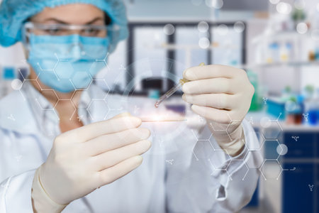 Concepts of conducting medical research in the laboratory.の写真素材