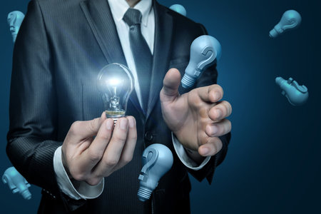 The concept of Ideas and Innovations. The process of generating ideas and finding solutions.の写真素材