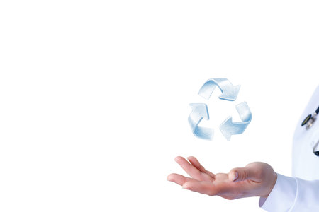 The concept of caring for nature. Supporting environmental sustainability.の写真素材
