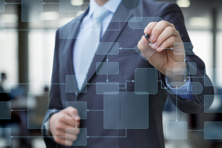 The concept of decision making or business process design. Process control and visualization.の写真素材