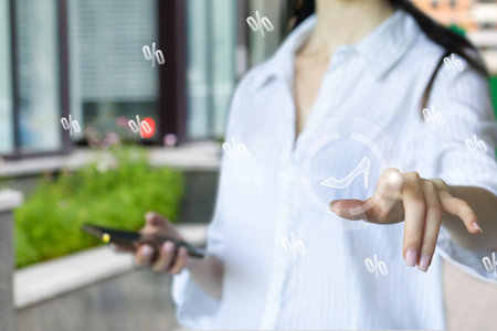 Digital shopping. Digitalization of convenience and personalization of shopping.の写真素材