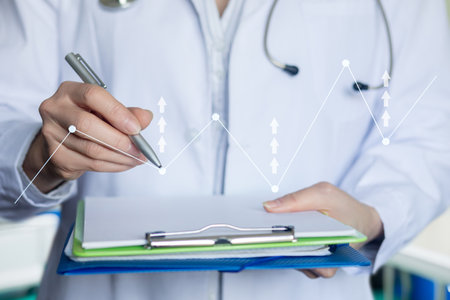 Medical analytics and statistics. Data analysis in healthcare.の写真素材