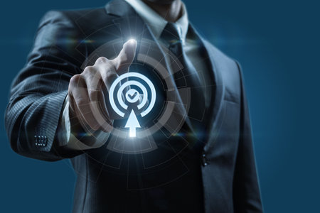 Targeted success in business. Goal achievement, success and strategic planning.の写真素材