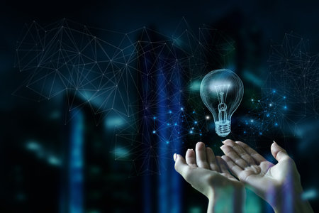 Idea as energy in a network of possibilities. The concept of creative thought born in human hands as...