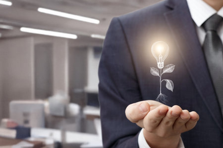 The growth of ideas in business processes. The notion of developing ideas of innovation and entrepreneurship.の写真素材