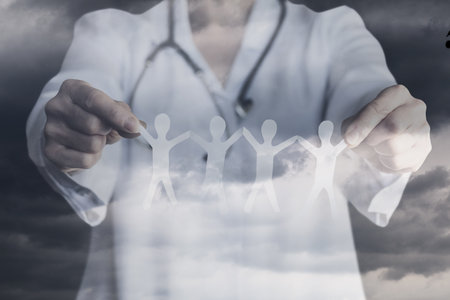 Medicine and community health. Health care and community unity and medical support.の写真素材