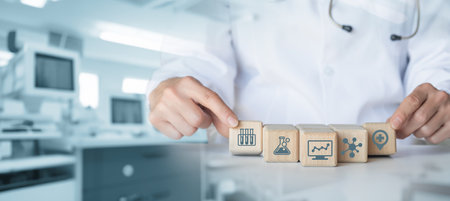 Medical diagnostics and research. The concept of medical diagnostics and research.の写真素材