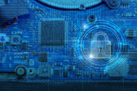 Cybersecurity and data protection. The concept of digital security and data protection.の写真素材