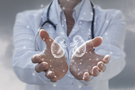 The concept of spot diagnosis and the patient's renal health.の写真素材