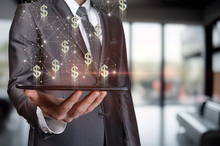 Digital finance and investment. Concept a modern approach to financial management through digital technology.の写真素材