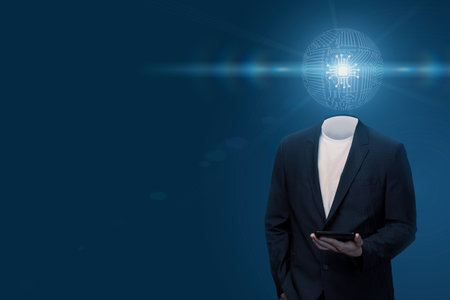 Modern man with a tech twist.の写真素材