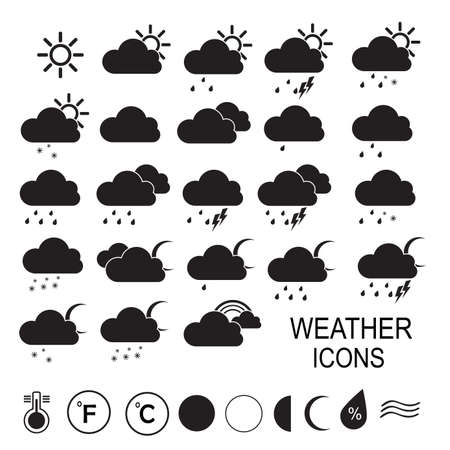 Weather icons set - vectorのイラスト素材