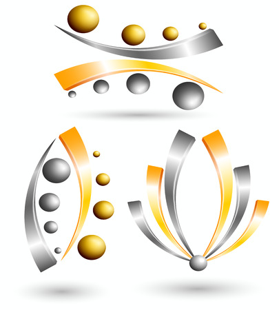 bright abstract 3d symbol metal of creative design graphic  high-tech concept  templateのイラスト素材