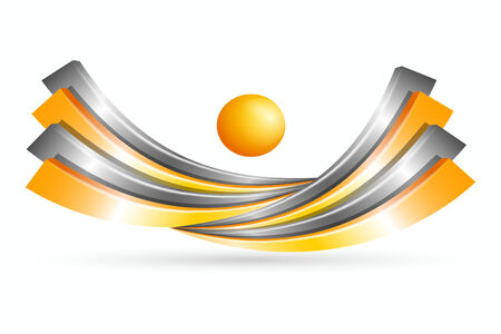 bright abstract 3d symbol metal of creative design graphic  high-tech concept  templateのイラスト素材