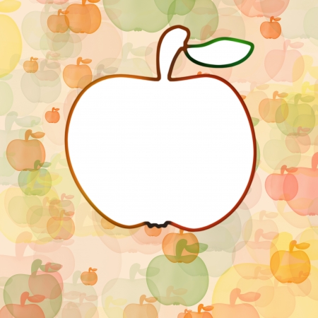 frame of an apple on background with colorful applesの写真素材