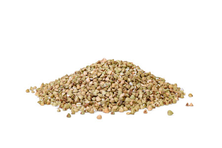 Green buckwheat isolated on white background.の写真素材