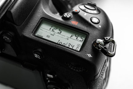 Manual settings of modern digital SLR camera.の写真素材