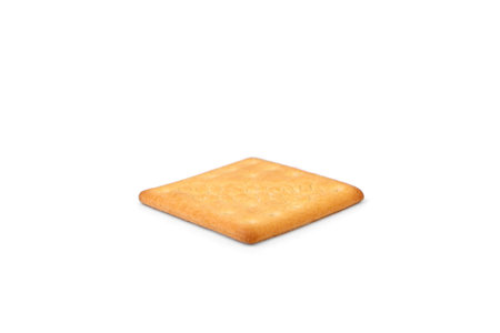 Salty cracker with cheese isolated on white background.の写真素材
