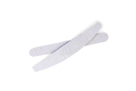 Gray nail file with different abrasive isolated on white background.の写真素材