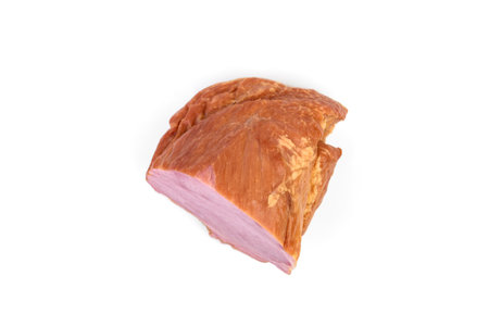 Sliced cold smoked meat isolated on white background.の写真素材