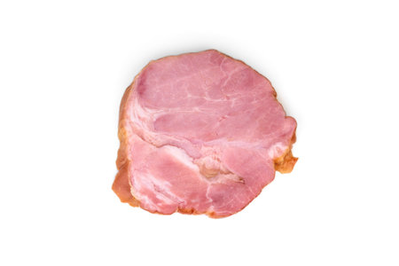 Sliced cold smoked meat isolated on white background.の写真素材