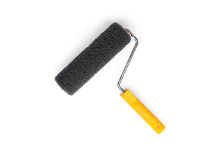 Nylon roller for applying putty isolated on white background.の写真素材