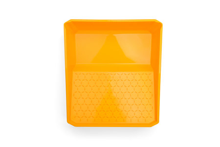 Yellow roller tray isolated on white background.の写真素材