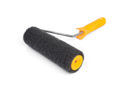 Nylon roller for applying putty isolated on white background.