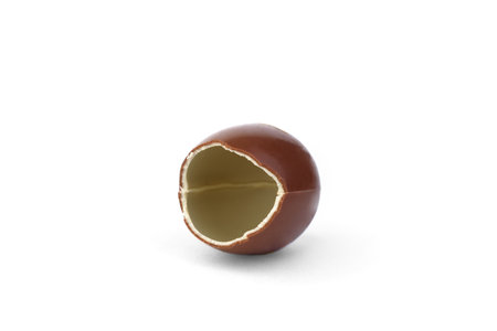 Chocolate egg isolated on white background.