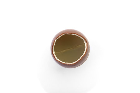 Chocolate egg isolated on white background.
