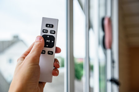 Remote control of the window cleaner robot.の写真素材