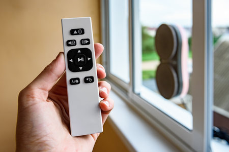 Remote control of the window cleaner robot.の写真素材