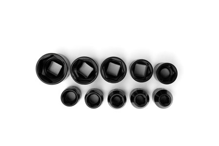 Black socket locksmiths heads isolated on white background