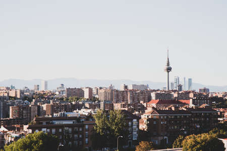 View of the city of Madrid in the evening.の写真素材