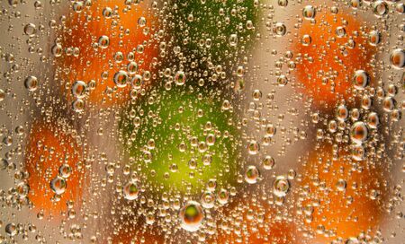 Background abstraction. Texture. Bubbles and bright colors. Neon style. Colorful balls.の写真素材