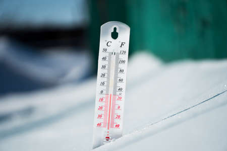 In winter or spring the thermometer lies on the snow and shows a negative temperature in cold...