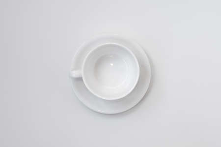 empty cup on white backgroundの写真素材