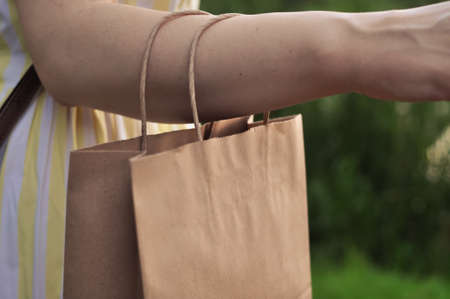 disposable paper craft eco bag zero waste concept