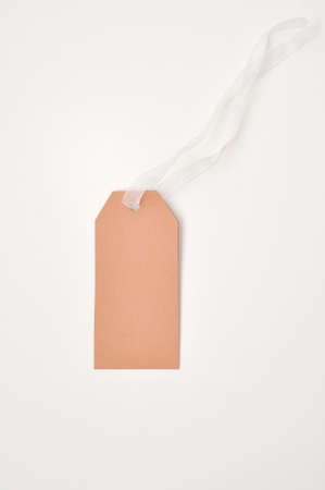 craft empty labels on the white backgroundの写真素材