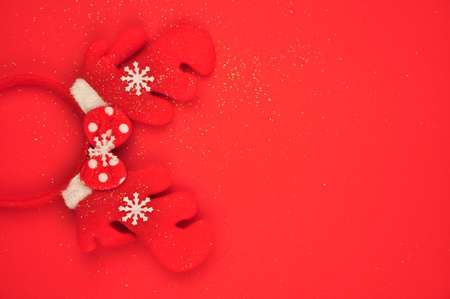 Deers horns on background copy spaceの写真素材