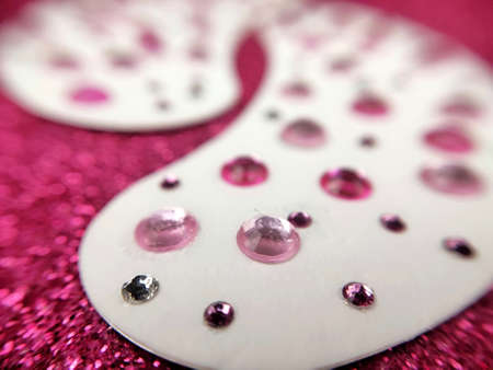Hydrogen patches decorated with pink rhinestones for lash extensionsの写真素材