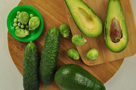 Green vitamin vegetables for low calorie salad . High quality photoの写真素材