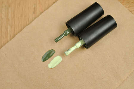 Green natural color of gel polish for manicure . High quality photoの写真素材
