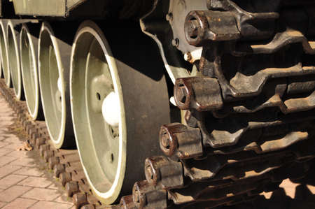 Close up of Wheel of tank war equipment . High quality photoの写真素材