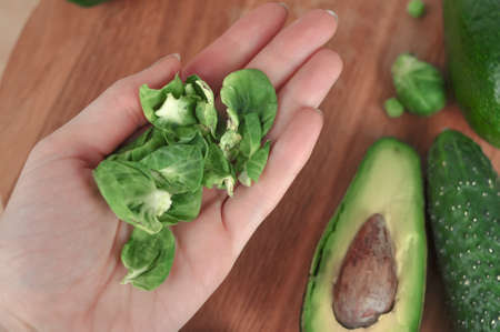 Green vitamin vegetables for low calorie salad