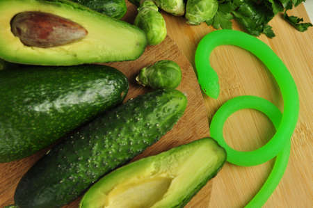 Fresh green vegetables and worm detox concept . High quality photoの写真素材