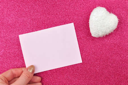 Page for inscription on pink background . High quality photoの写真素材