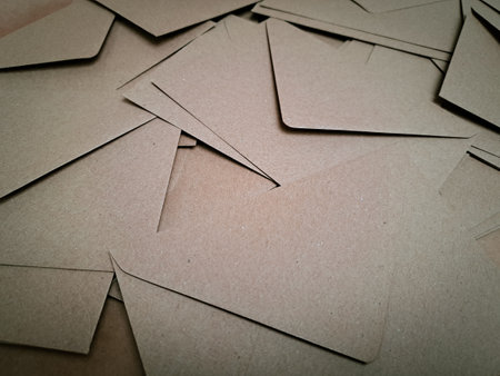 craft paper envelopes background copy space.